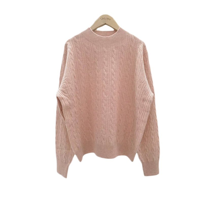 GELEISTORY 舒适系列女士半高领绞花纹针织羊绒羊毛衫 GL1876