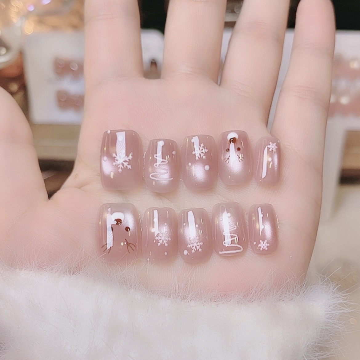 【60AB款跨年麋鹿】手工穿戴甲10片