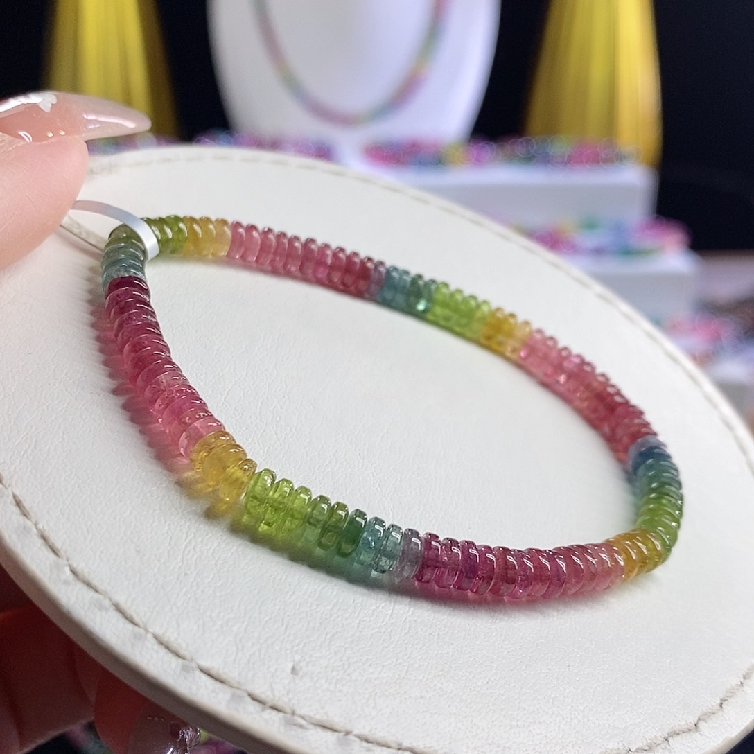 未镶嵌手链碧玺算盘珠