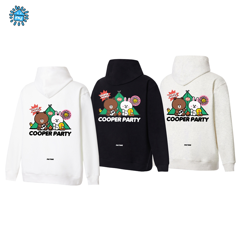 FNI Cooper系列（露营派对）男女同款卡通加绒连帽卫衣秋冬款发泡