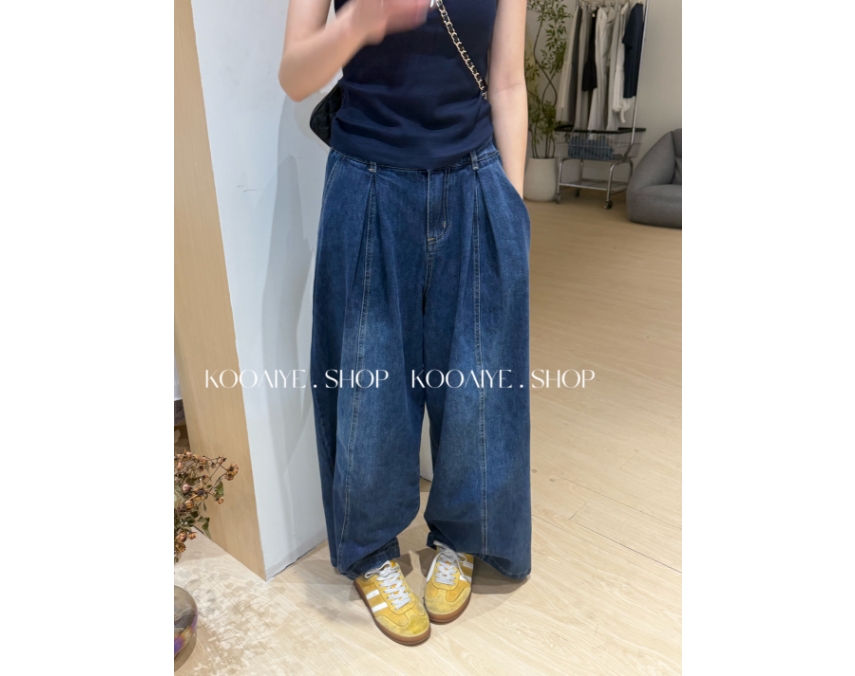 【高分牛仔】清货-只出不进-韩系休闲时尚宽松洋气阔腿牛仔裤