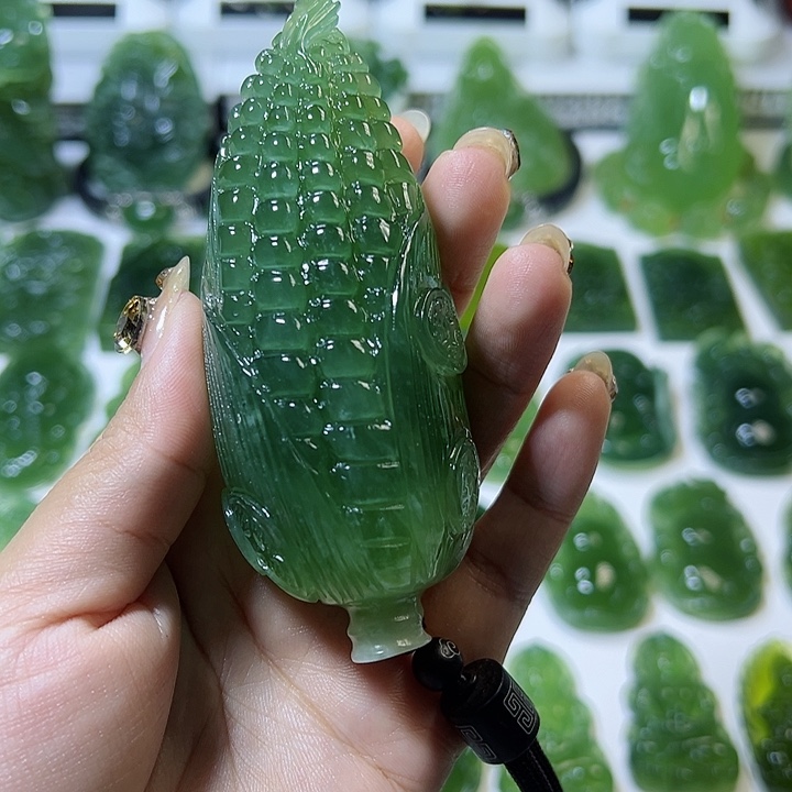 蛇纹石玉手把件合金蝶****6