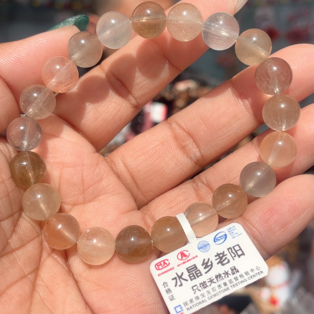 水晶手串未镶嵌9mm彩兔毛手串