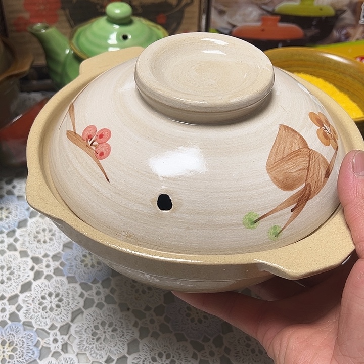 瓷粗瓷土锅一支19x6cm
