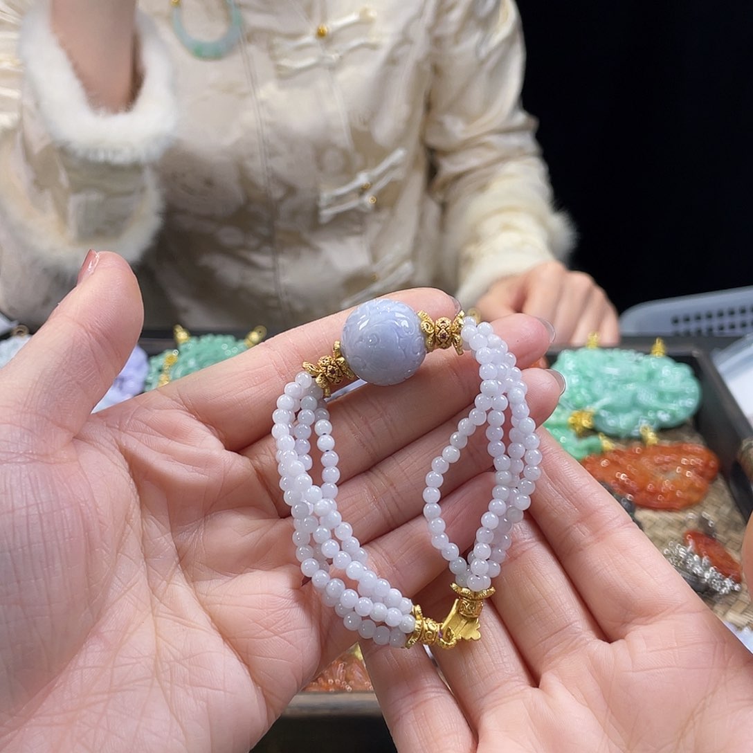 翡翠手链未镶嵌代编织