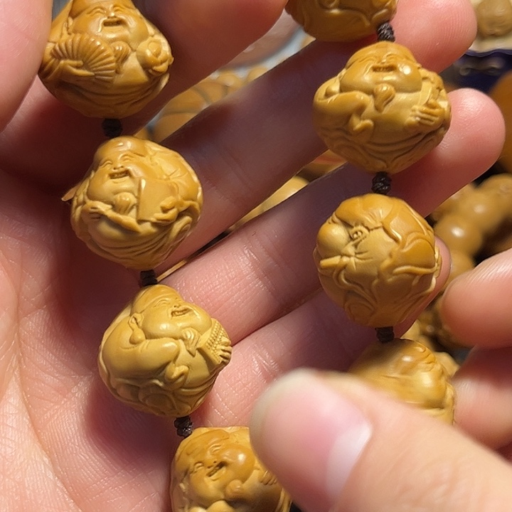 橄榄核手串/手链荷叶财神