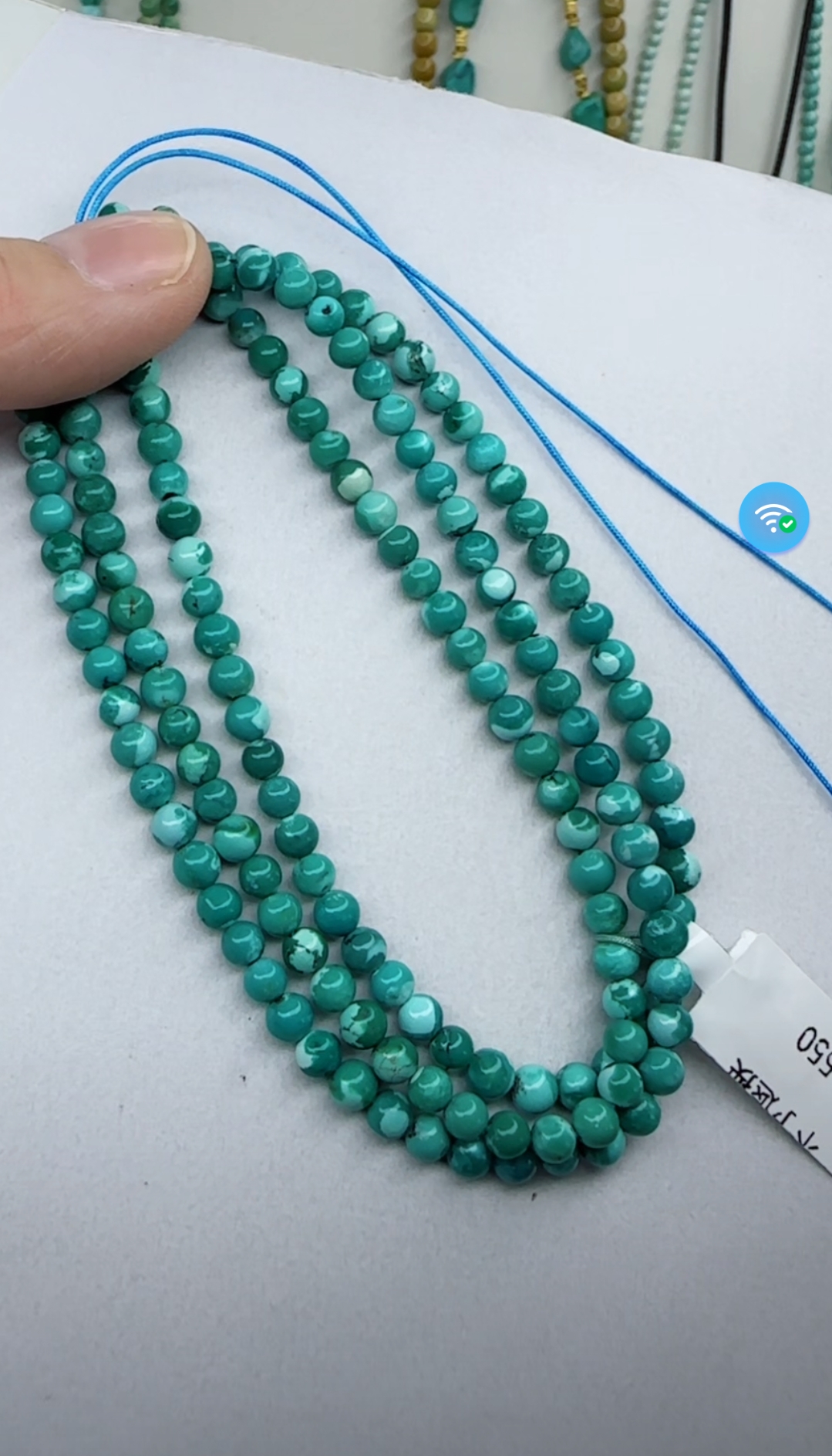 天然原矿绿松石珠链