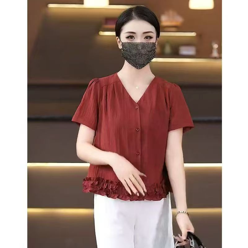 0618  夏季女士时尚百搭衬衫上衣 F122
