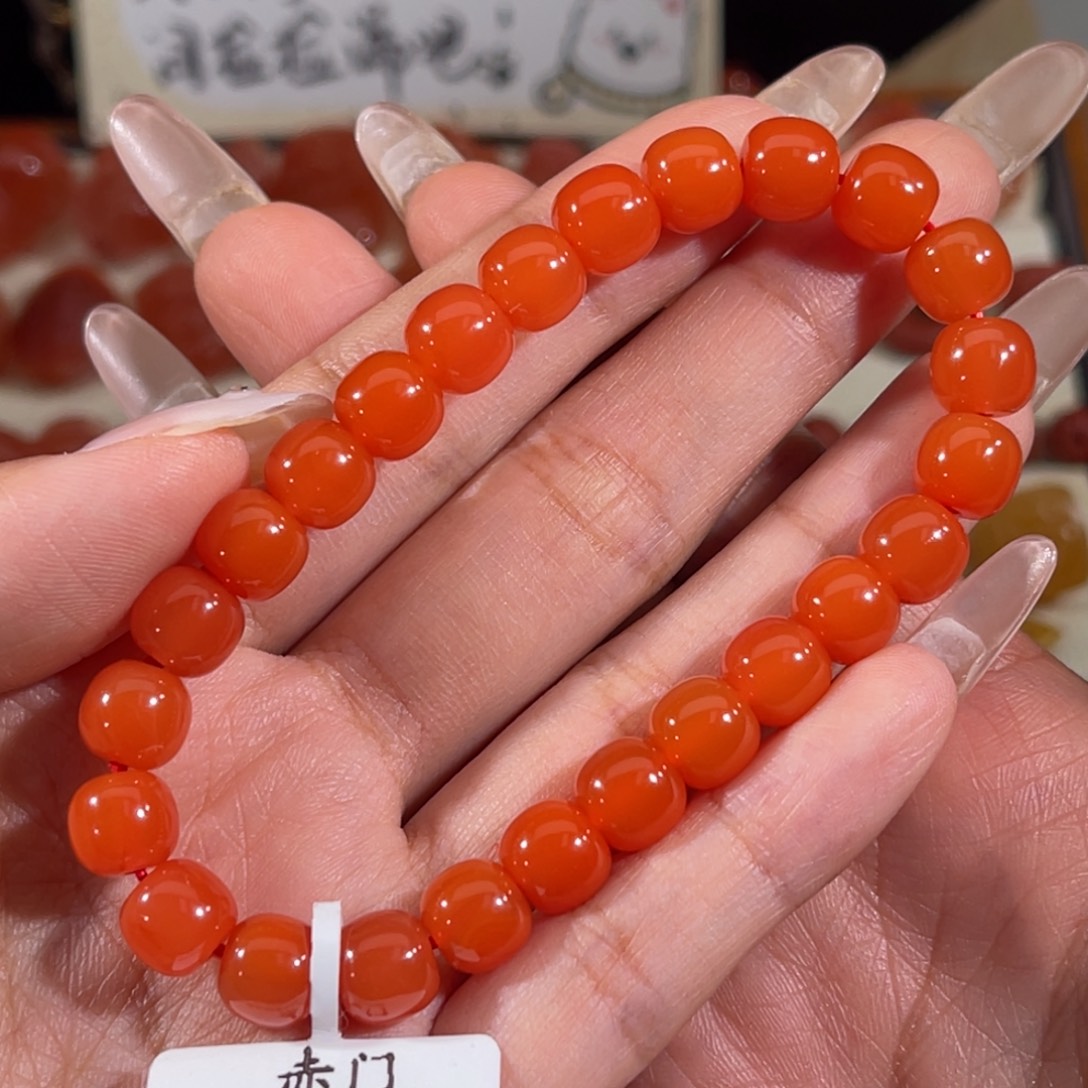 南红玛瑙未镶嵌老型手串8mm