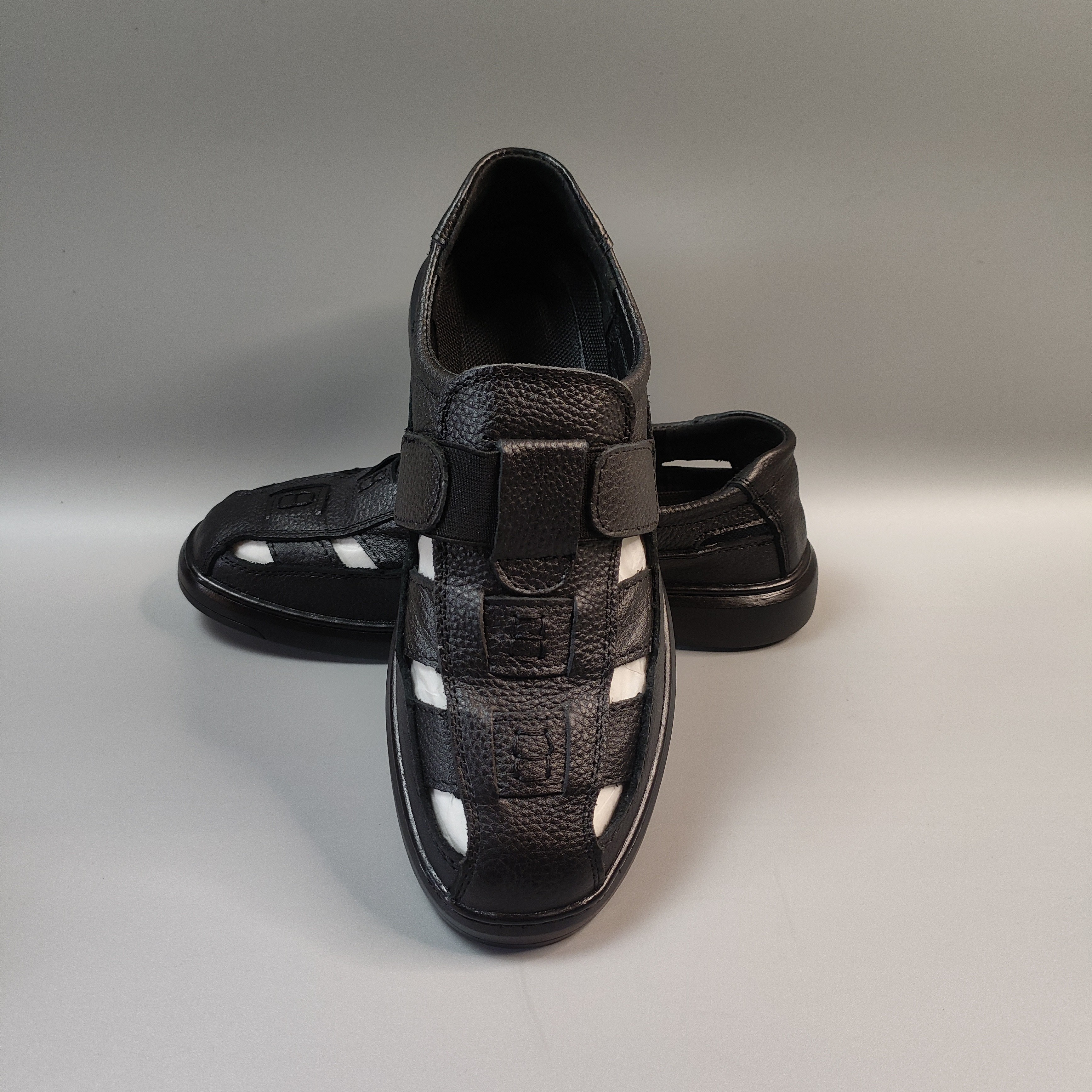 头层牛皮 洞洞鞋男鞋凉鞋透气休闲男士夏季真皮软底 镂空真皮凉鞋