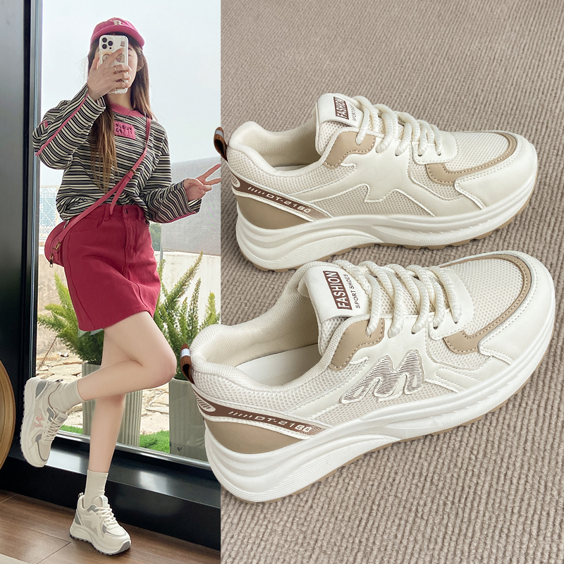 点新款阿甘鞋女2025春季运动休闲鞋百搭舒适女鞋平底拼色爆款单鞋