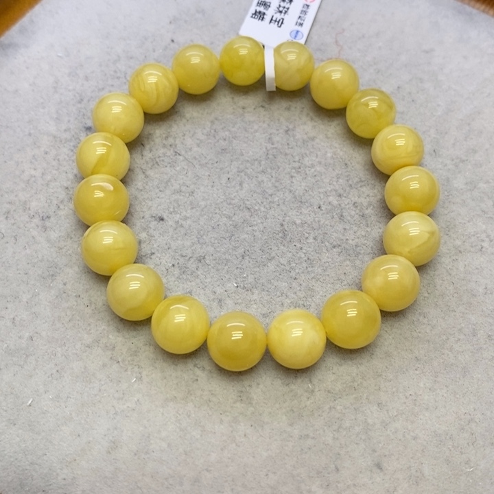 蜜蜡裸石未镶嵌手串