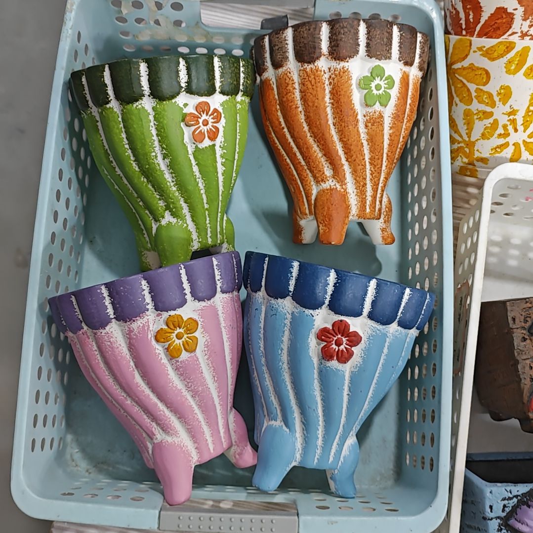 红陶吸水透气的白陶花盆凑满12发货