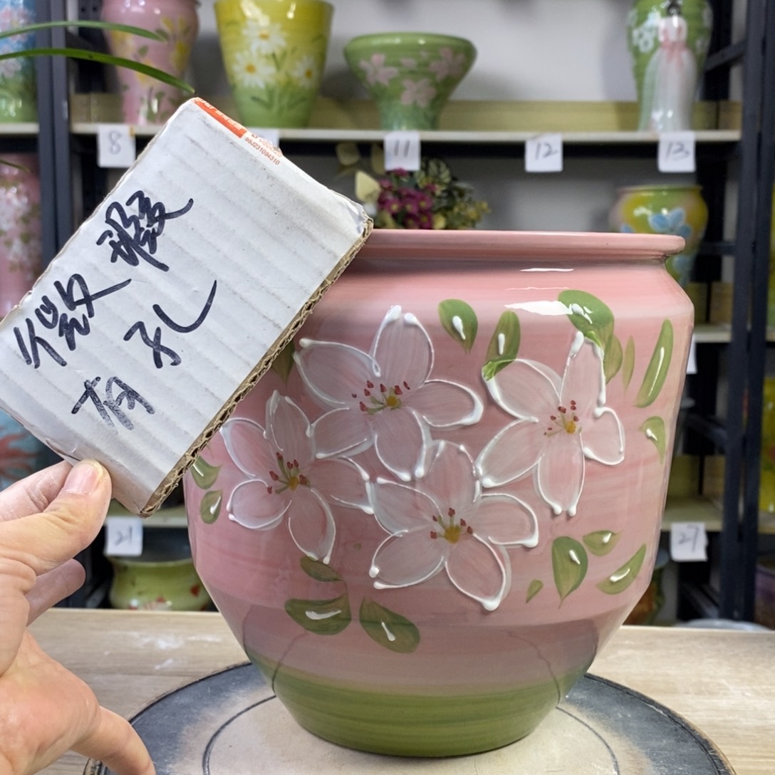 景德镇手工手绘陶瓷花盆