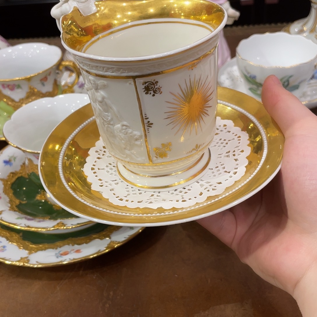 瓷片中古一等kpm咖啡杯