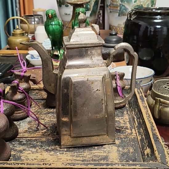 热***界一个度银酒壶完整