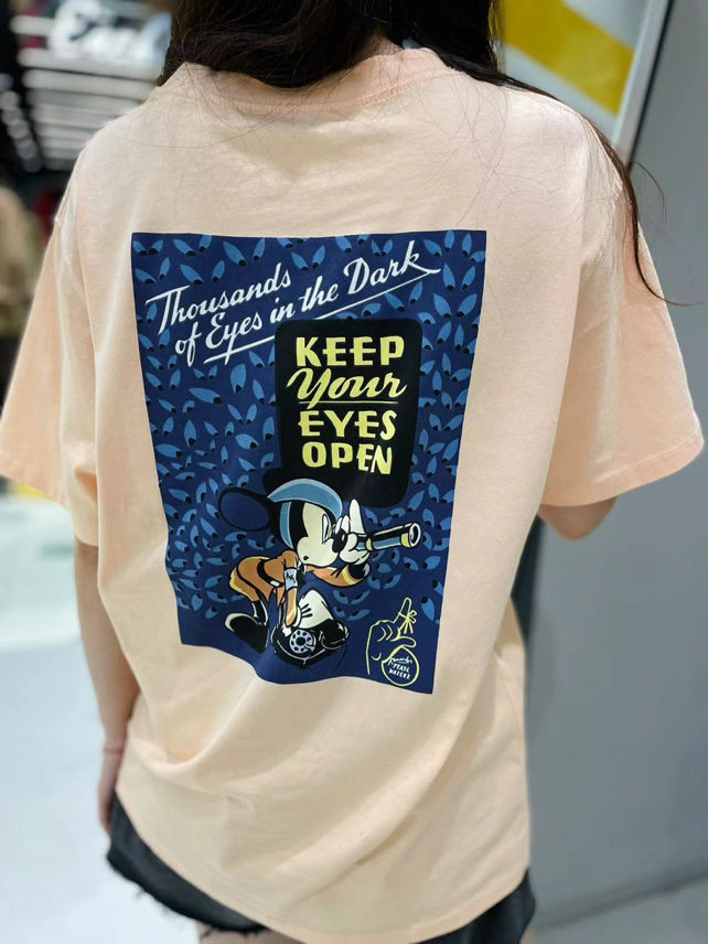 A. D. Khal 纸袋家望远镜米奇纯棉美式大版宽松短袖7253