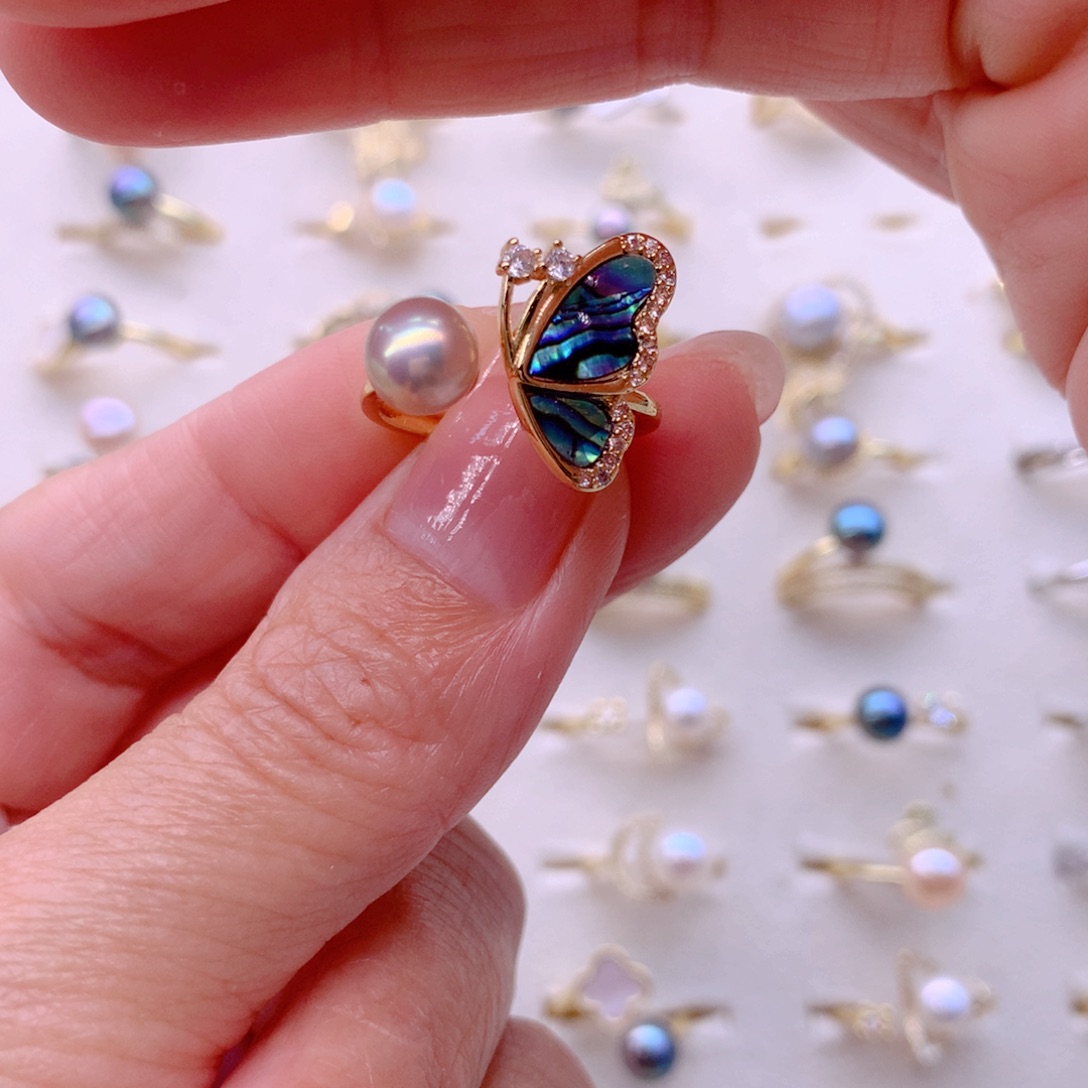 合金淡水珍珠耳饰