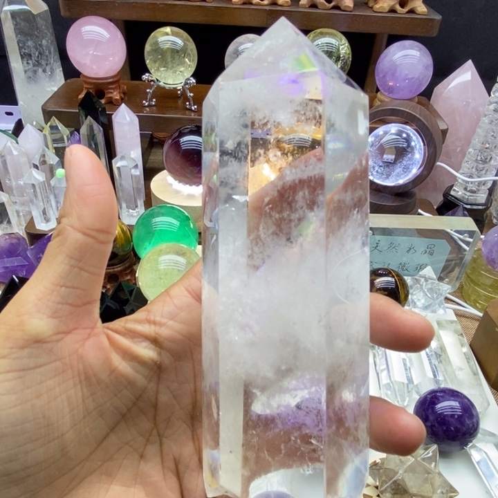 水晶摆件未镶嵌天然白水晶柱