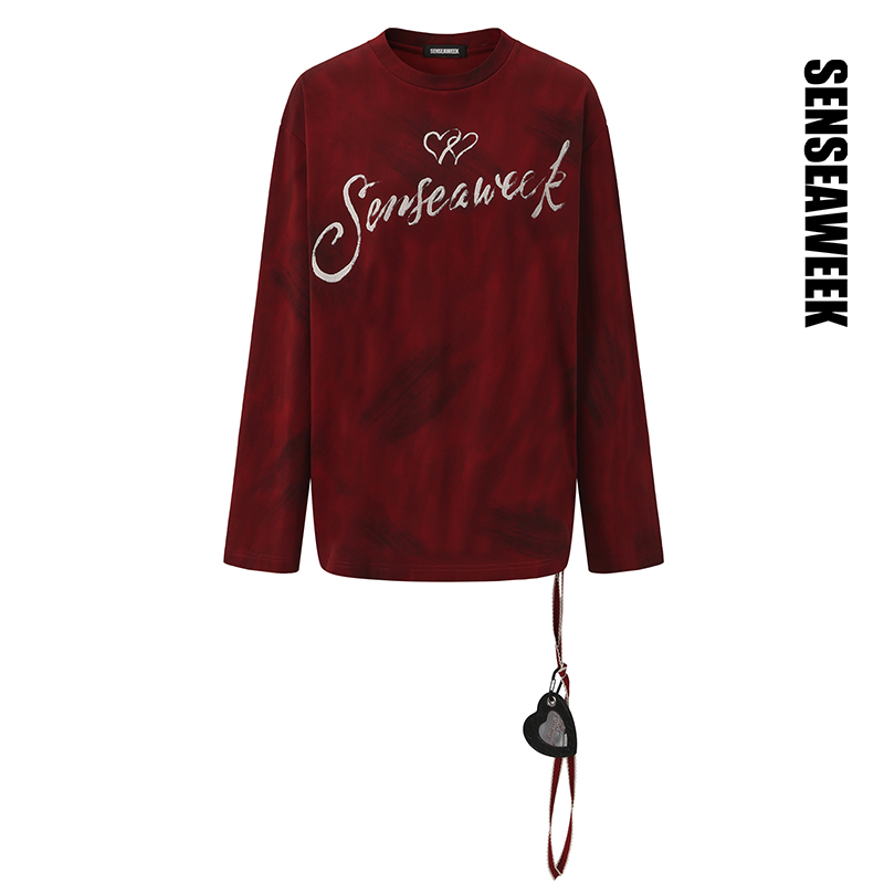 SENSEAWEEK25秋季新品上衣口红涂鸦擦色长袖