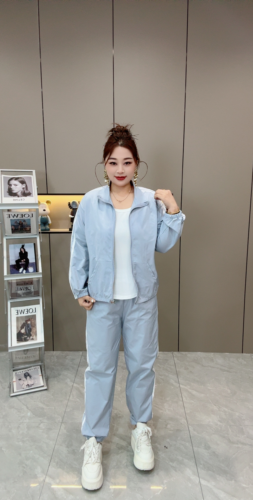 【两件套】早春休闲时尚减龄百搭大码女装遮肉显瘦套装  胖MM新款