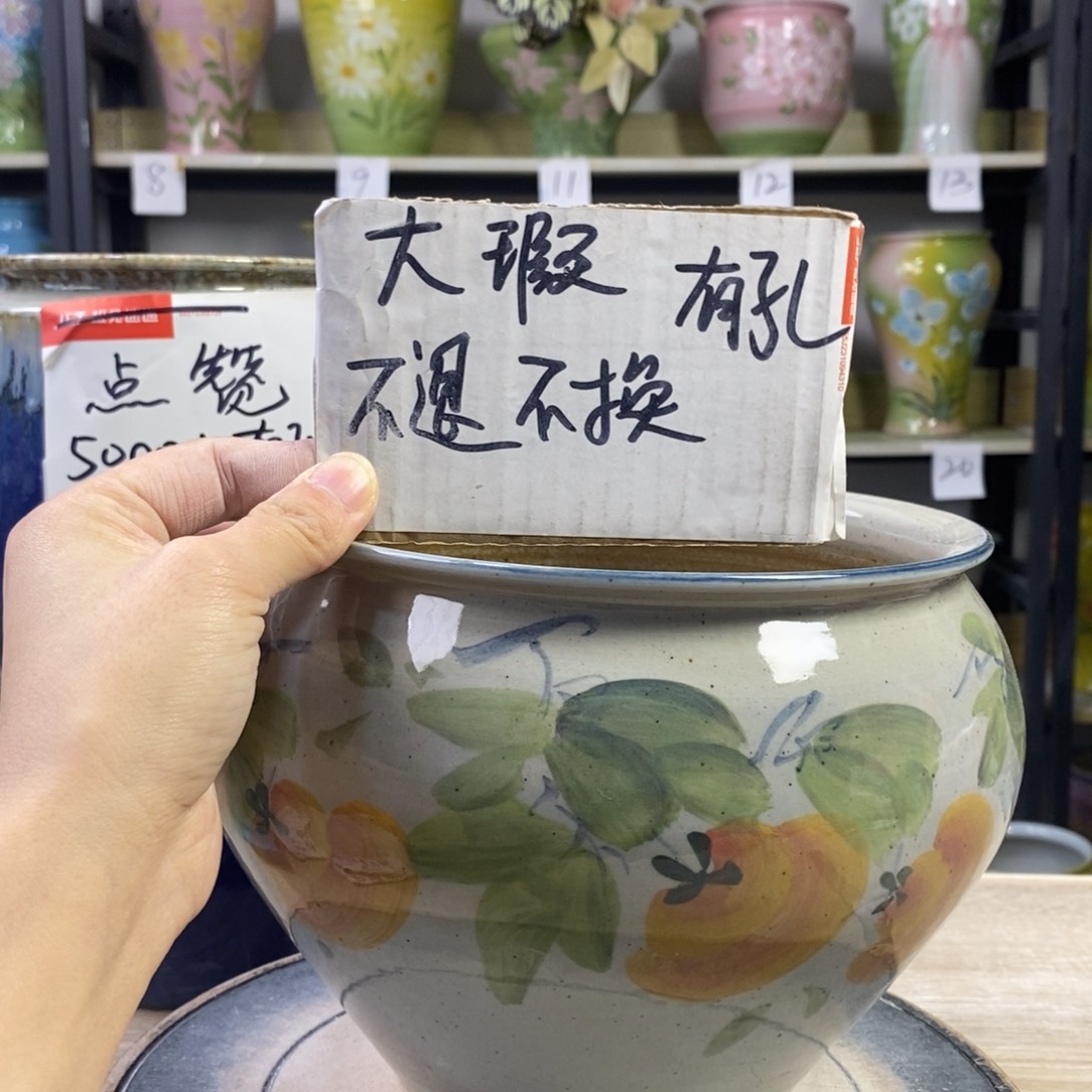 景德镇手工手绘陶瓷花盆