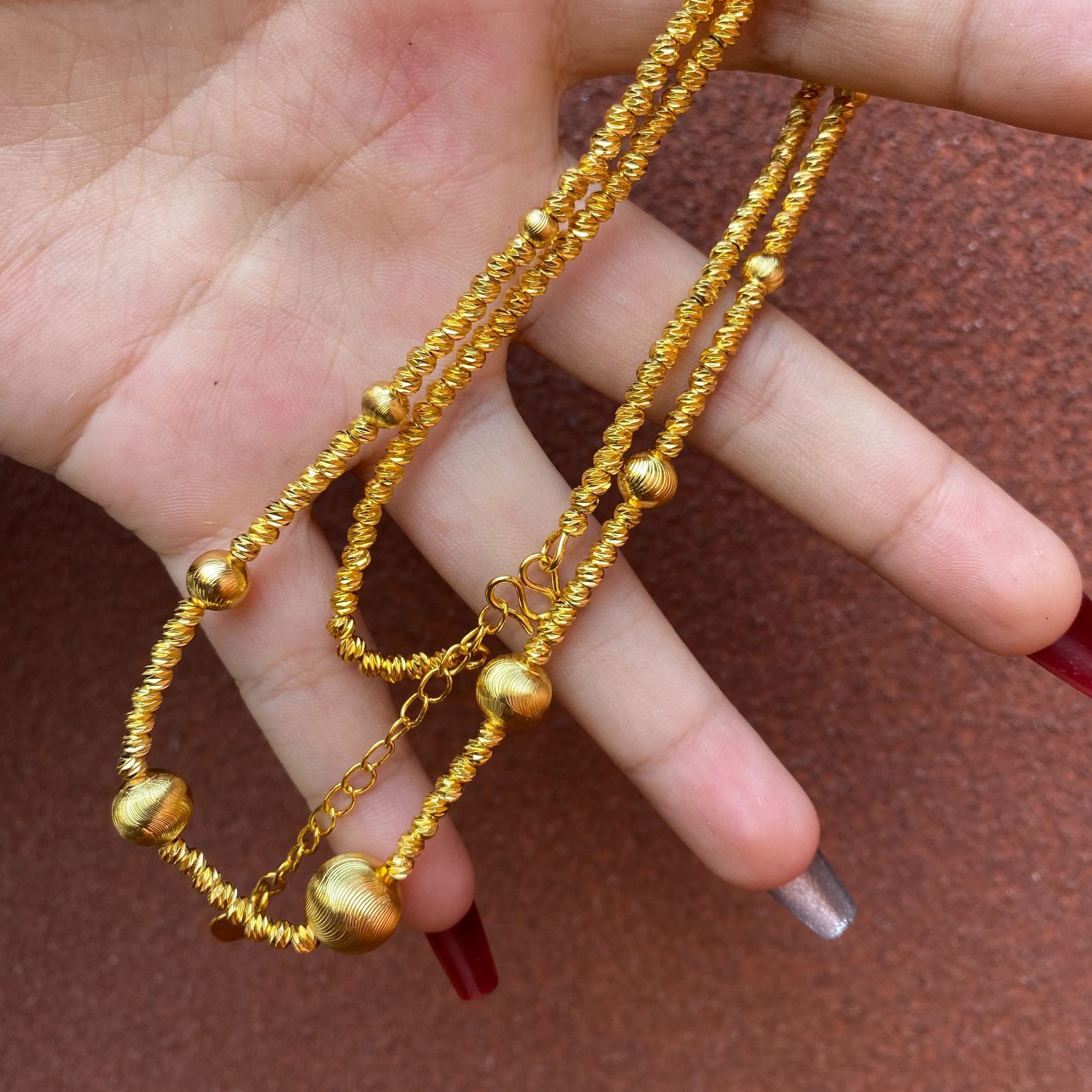 A294-云上麻花猫眼圆珠项链