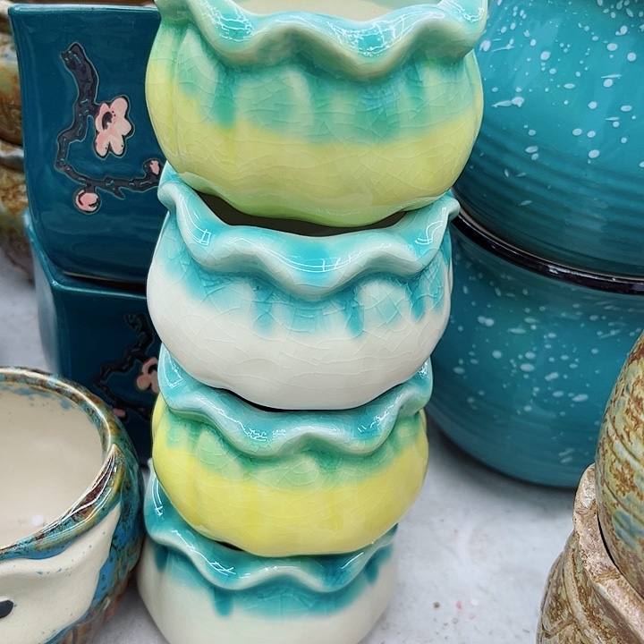 多肉绿植陶瓷花盆9.9包邮，有孔