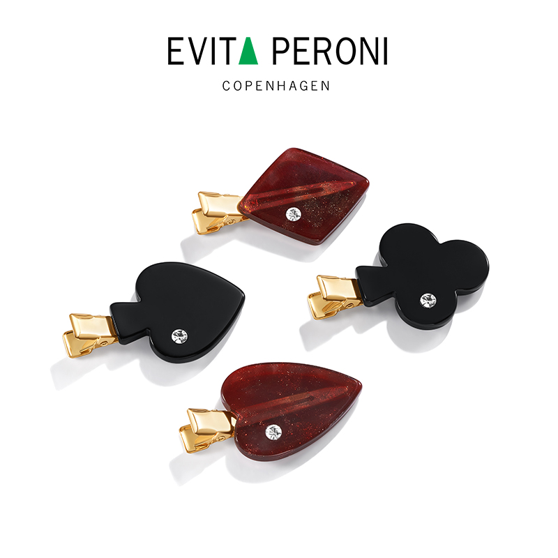 Evita Peroni/依慧达“幸运卡牌”系列趣味-鹤嘴夹时尚迷你简约ZB