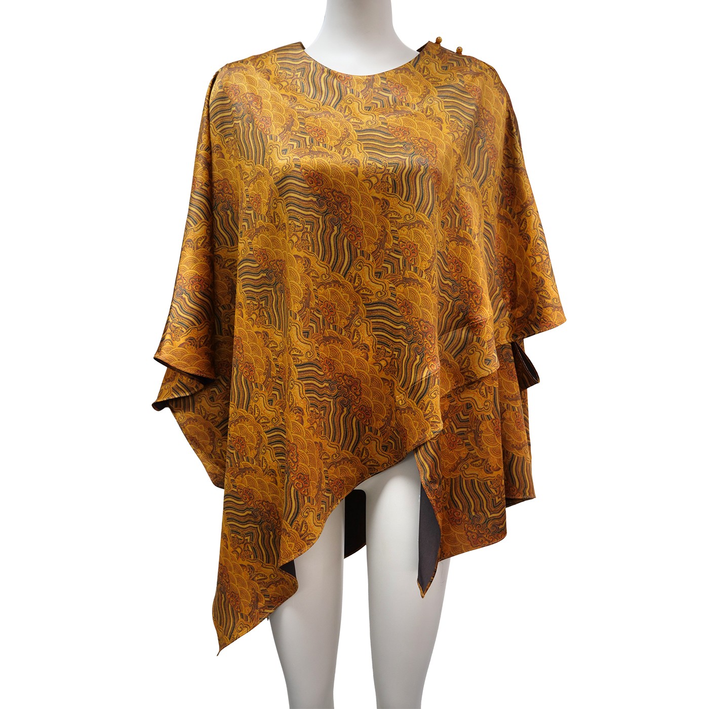 【娇娇美娇】娑尔水波纹缎锻香云纱不规则上衣SJ4SC03763