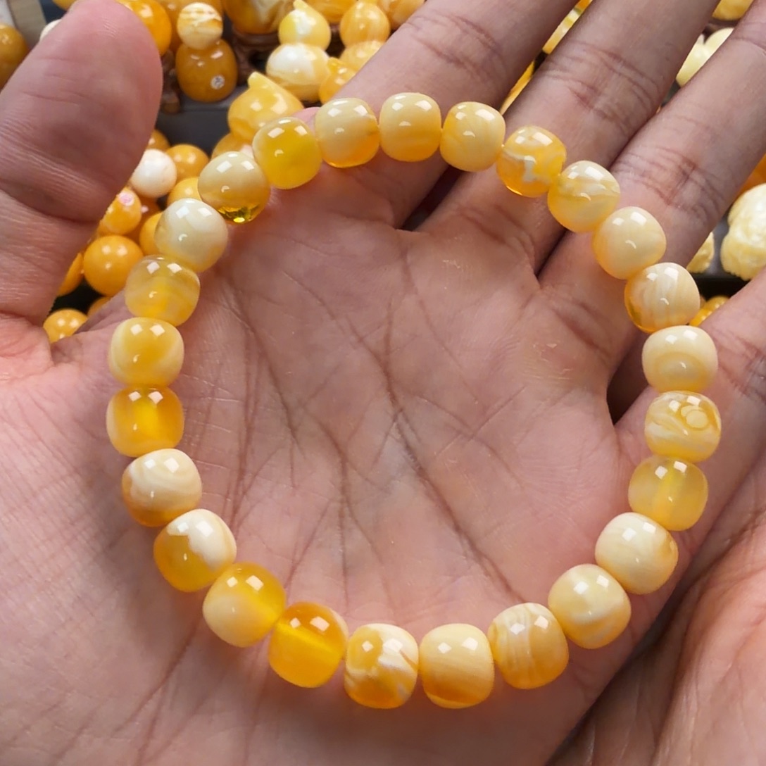 琥珀未镶嵌珠宝奇石9.4mm同料