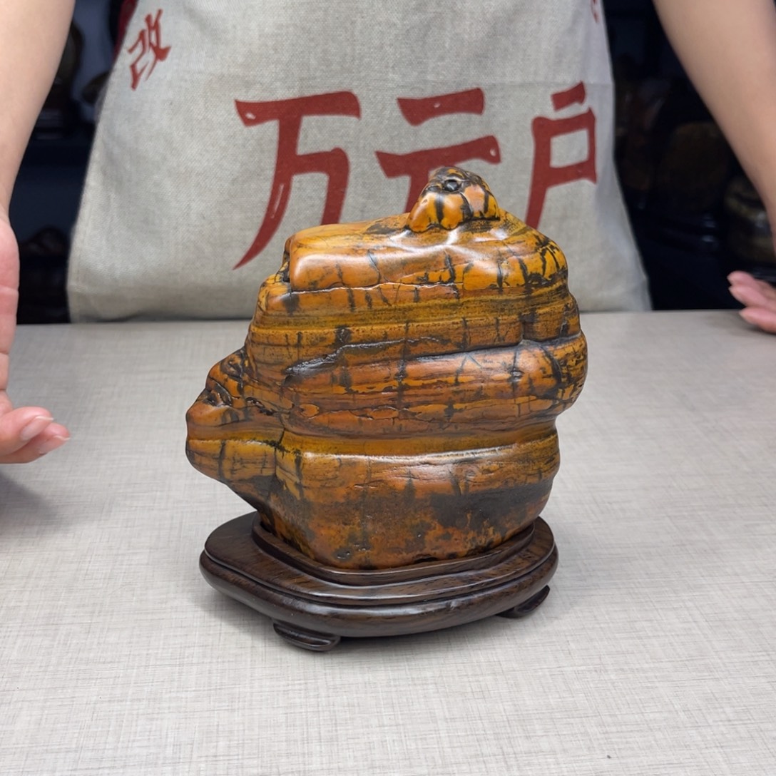 石材广西大化彩玉石配底座
