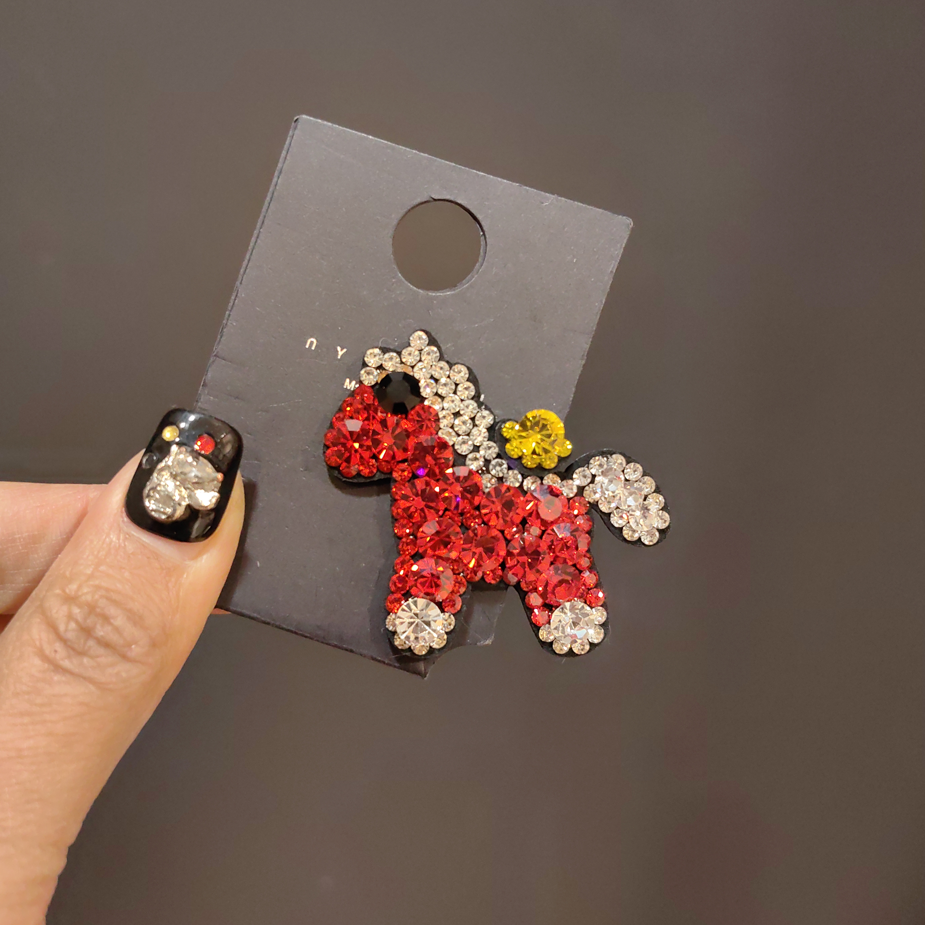 原创卡通马年小马BB夹甜美发夹女3.5cm边夹气质刘海夹红色轻奢风