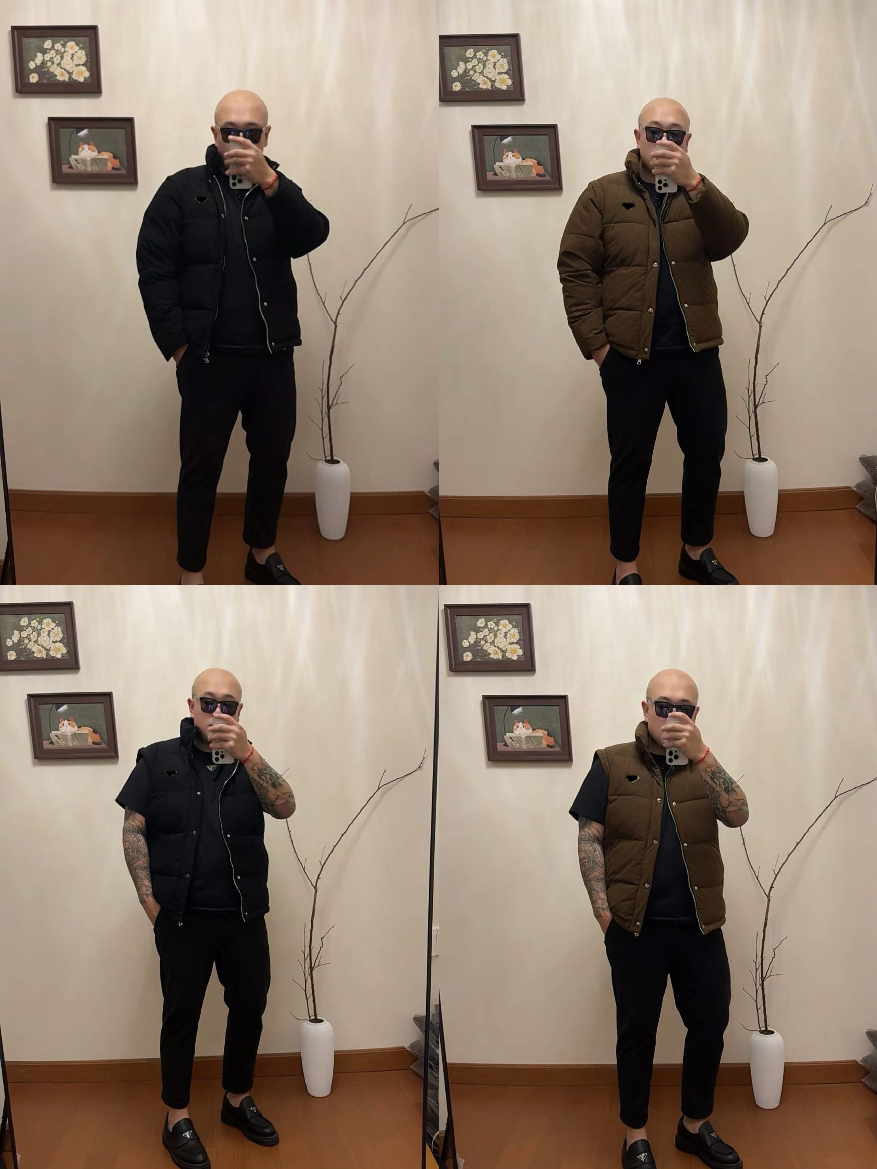 【大码男装330斤】加肥加大 三角小标  加厚多功能马甲羽绒服