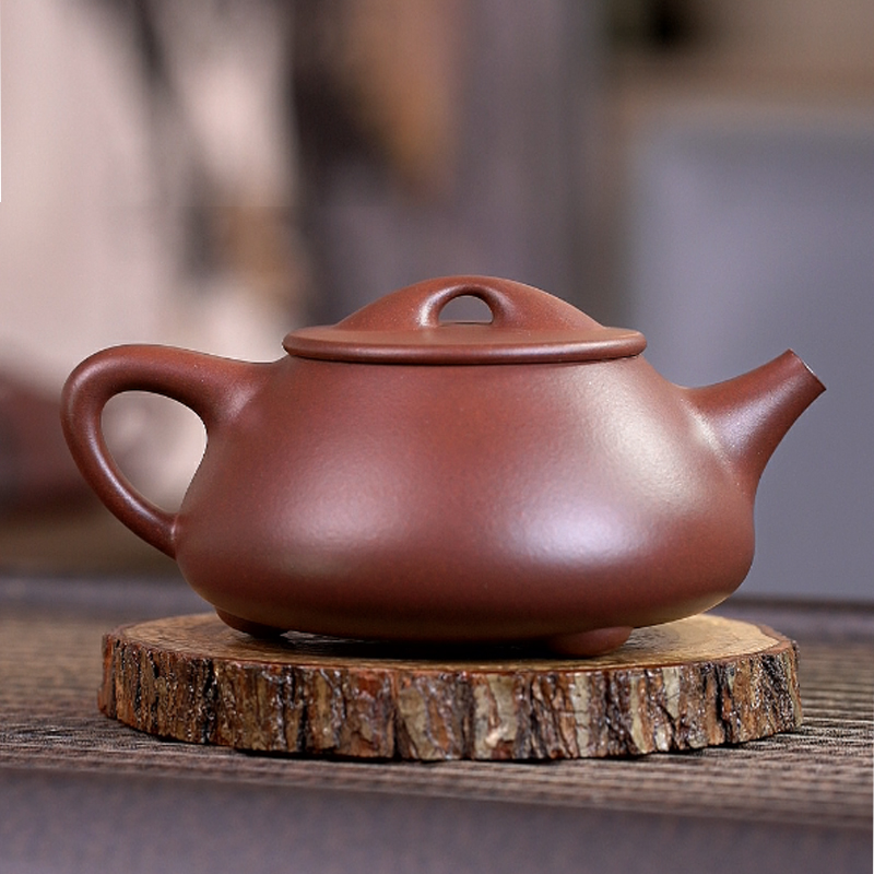 【海霞】高端底槽青景舟石瓢190cc紫砂壶宜兴精工半手