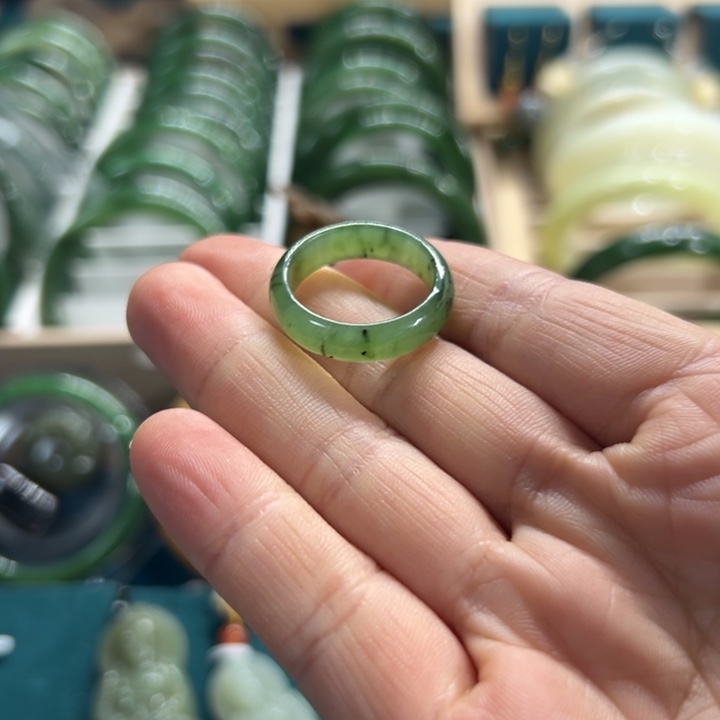 和田玉（碧玉）戒圈未镶嵌19.2-6