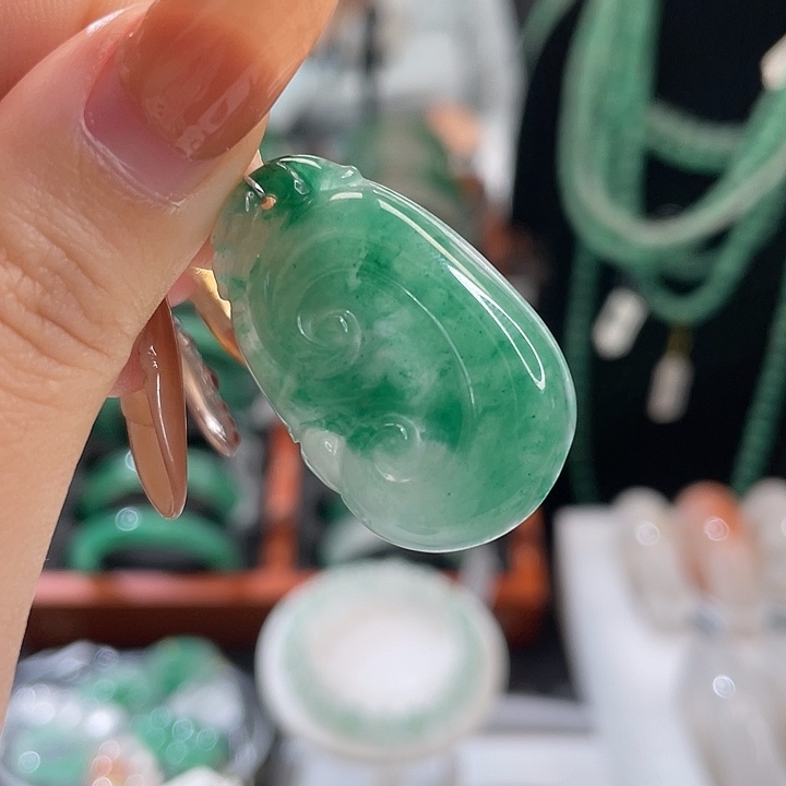 石英质玉吊坠(不含链)未镶嵌天然A货非洲翠挂件