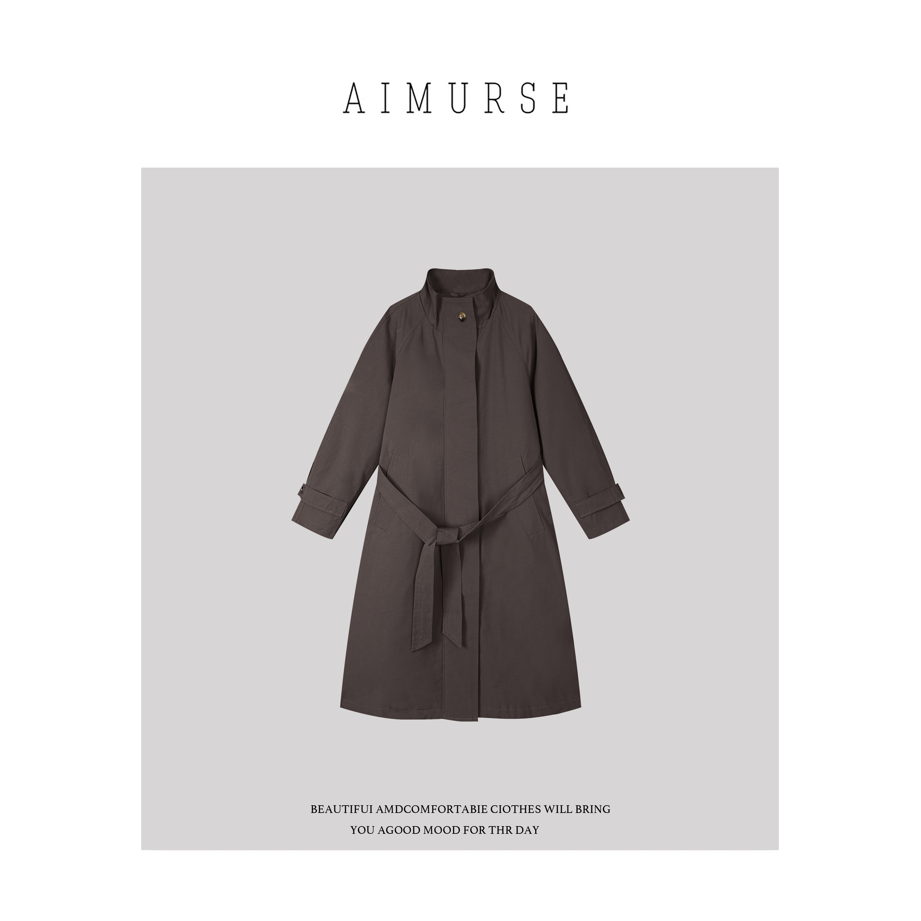 AIMURSE 【冬日风起】小众设计师 冬季酷飒保暖风衣羽绒服 AM30105