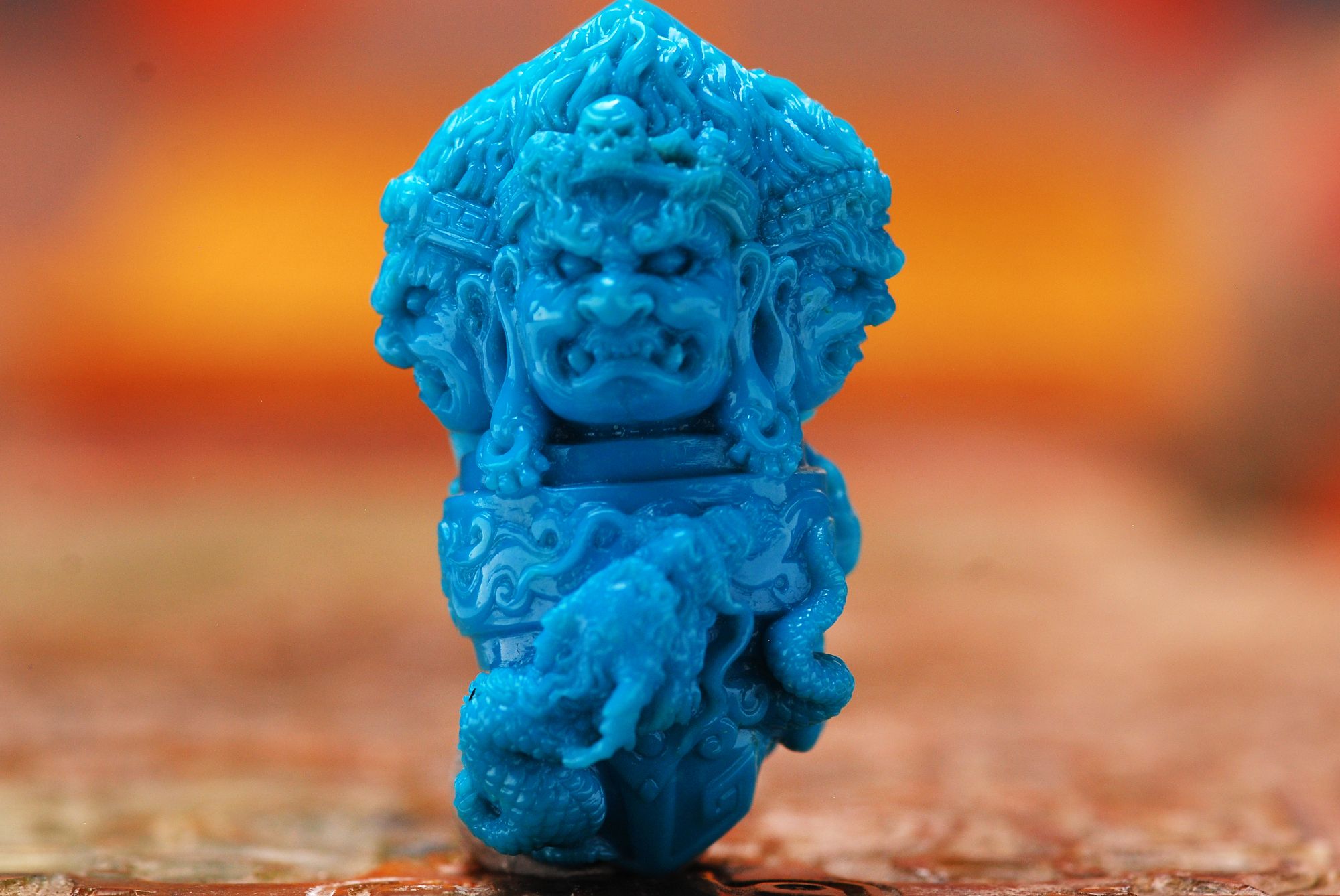 天然原矿绿松石云盖寺玉化蓝一念之间金刚杵护身锁骨链大师精雕