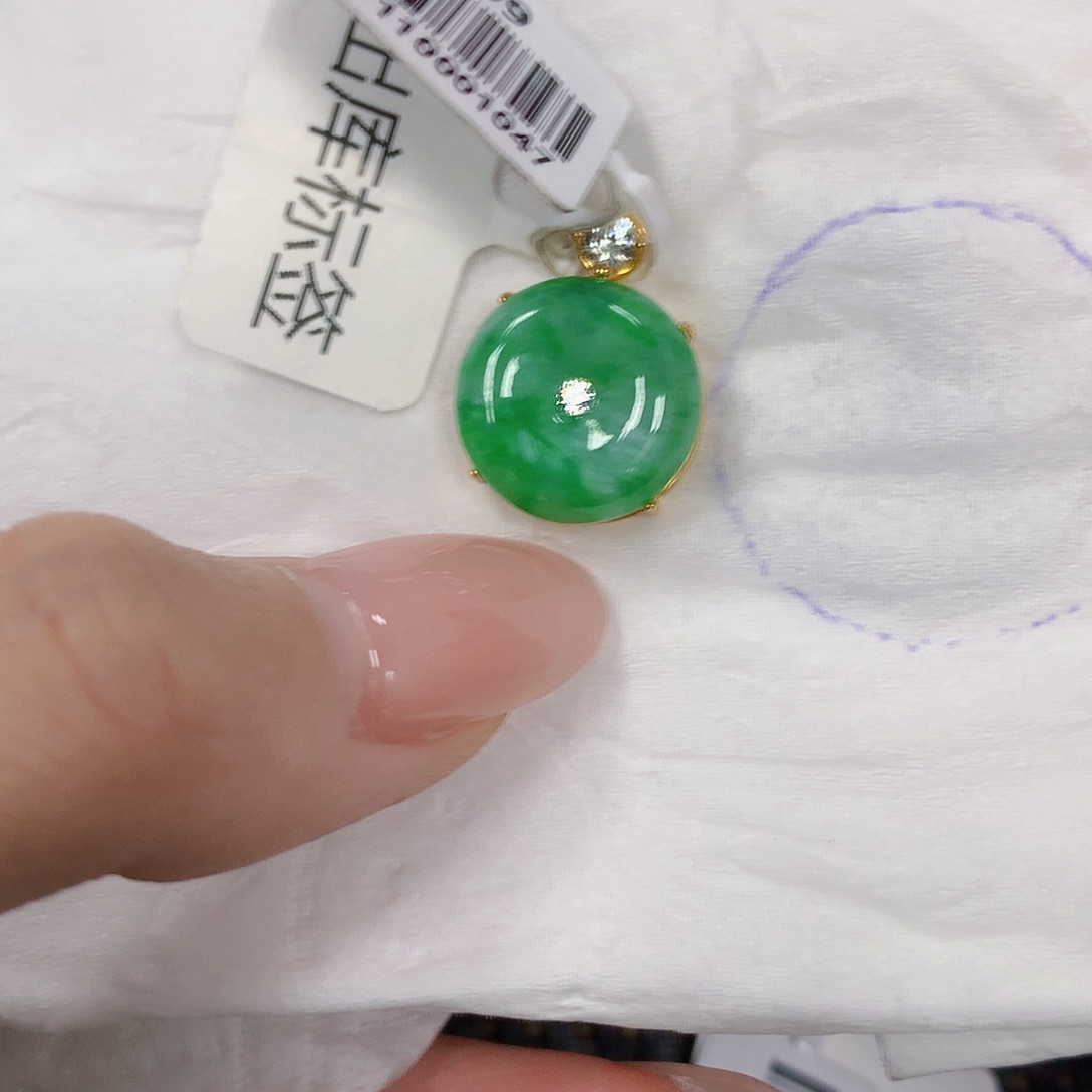 翡翠银S925镶嵌颈饰天然翡翠a货 百元以上9米证书费自理