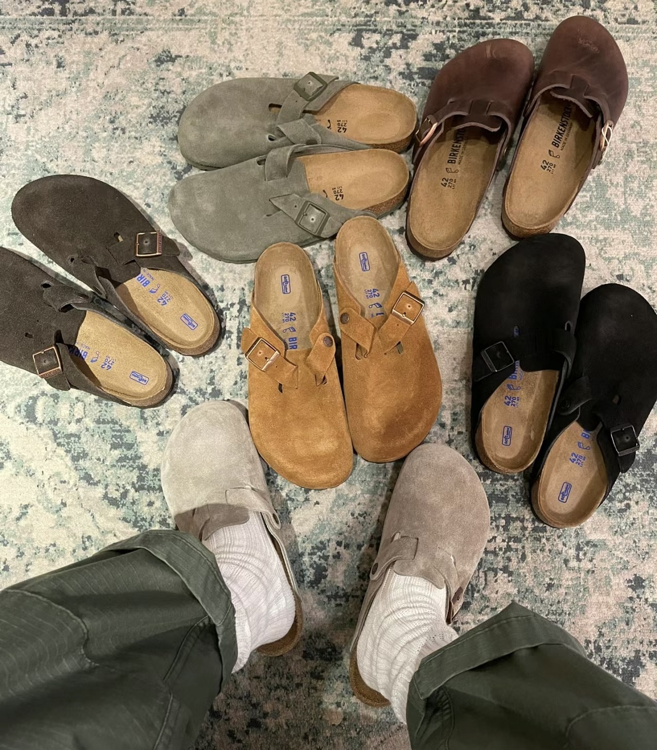 半包勃肯一脚蹬百搭四季2025平底男女明星同款休闲复古慵懒老钱风