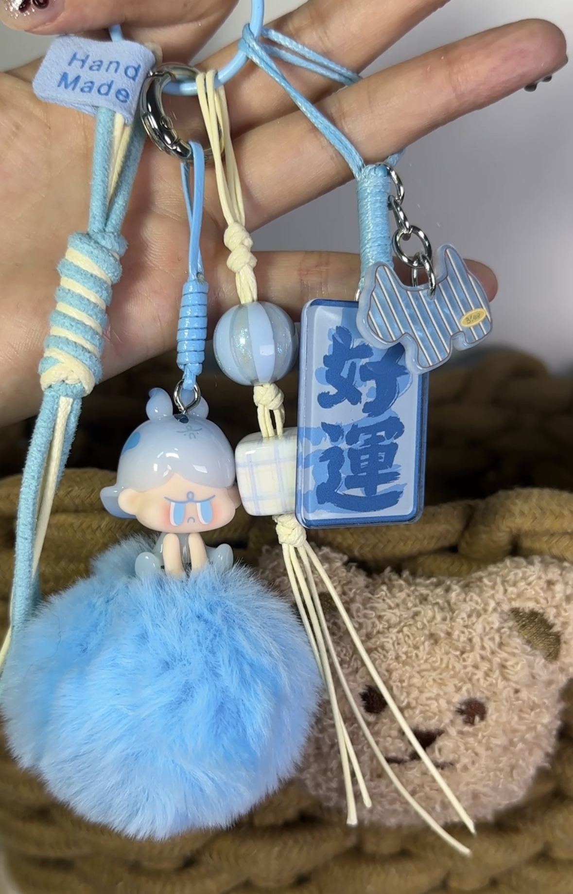 晚桃手机链包包扣U