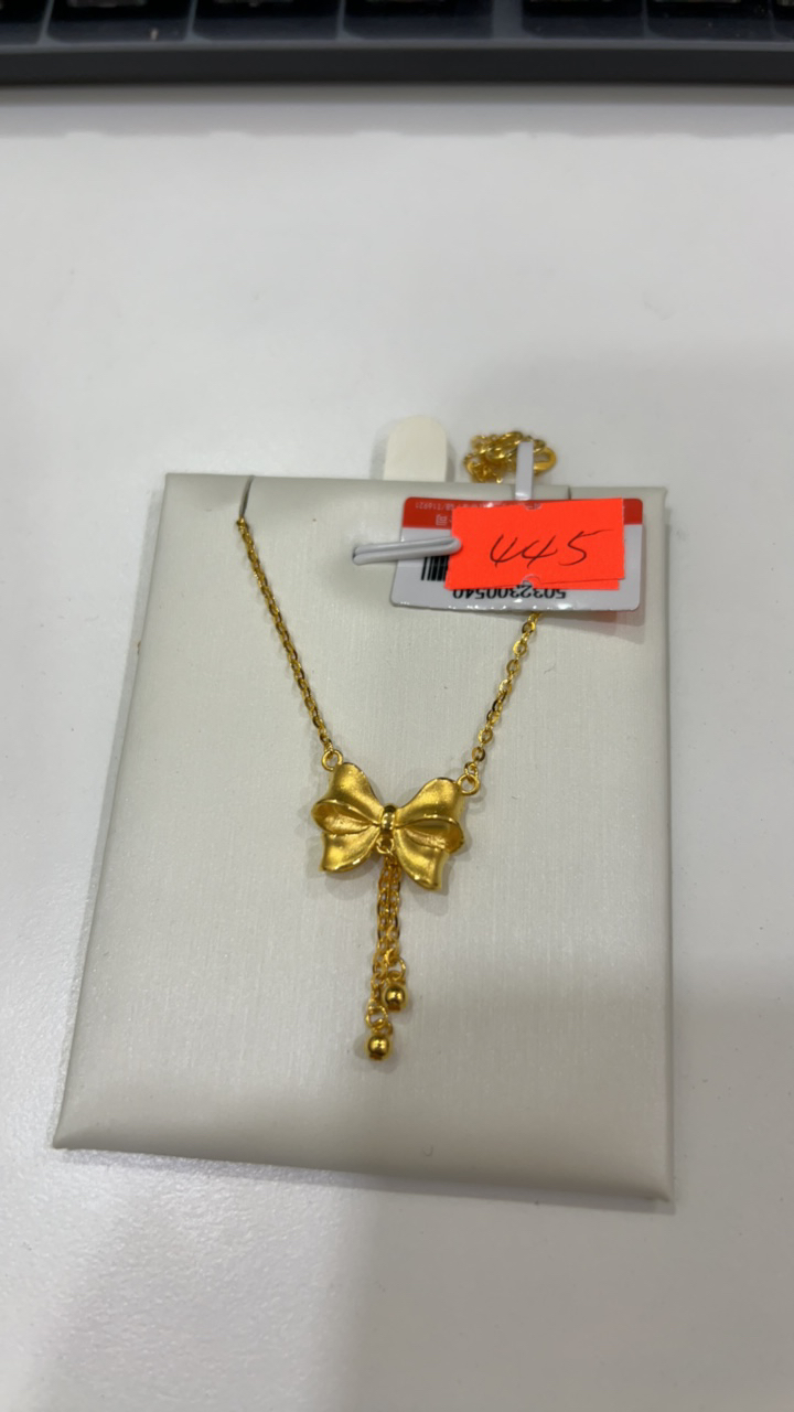 链子足银 足银蝴蝶结套链流苏