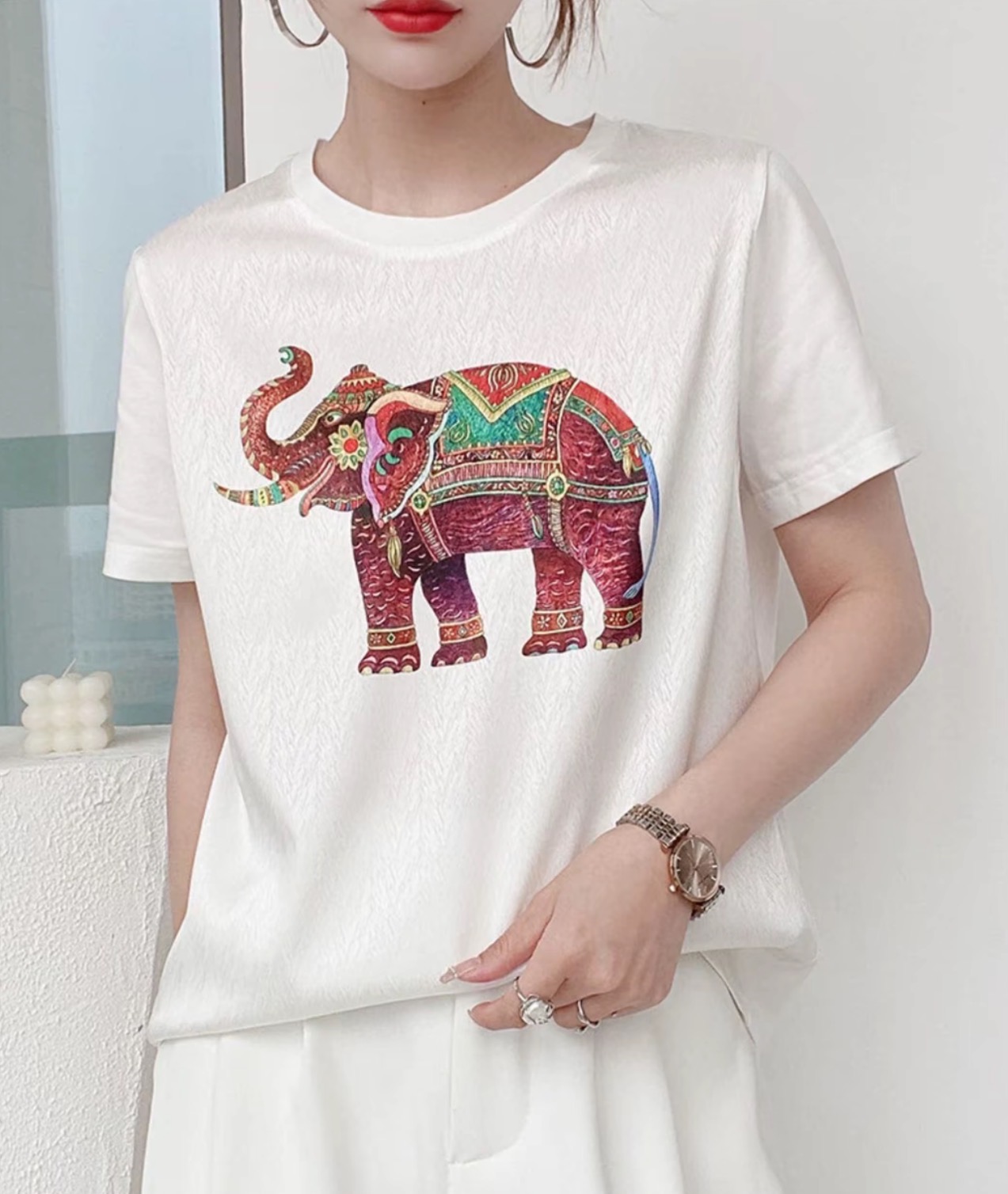 夏季休闲百搭印花T恤