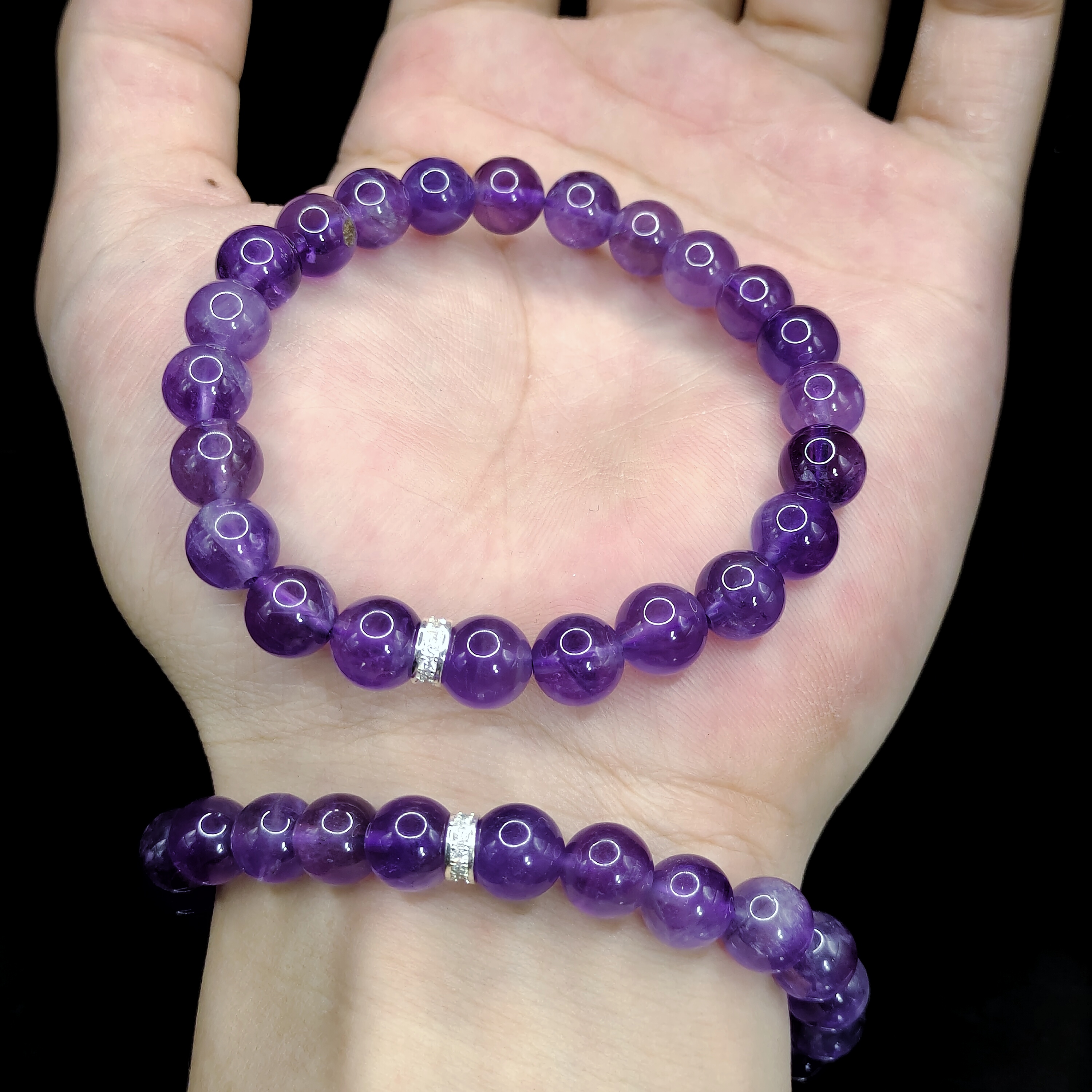 【李想精选】紫水晶DIY单圈手串Z12【多样性发其一】约8mm