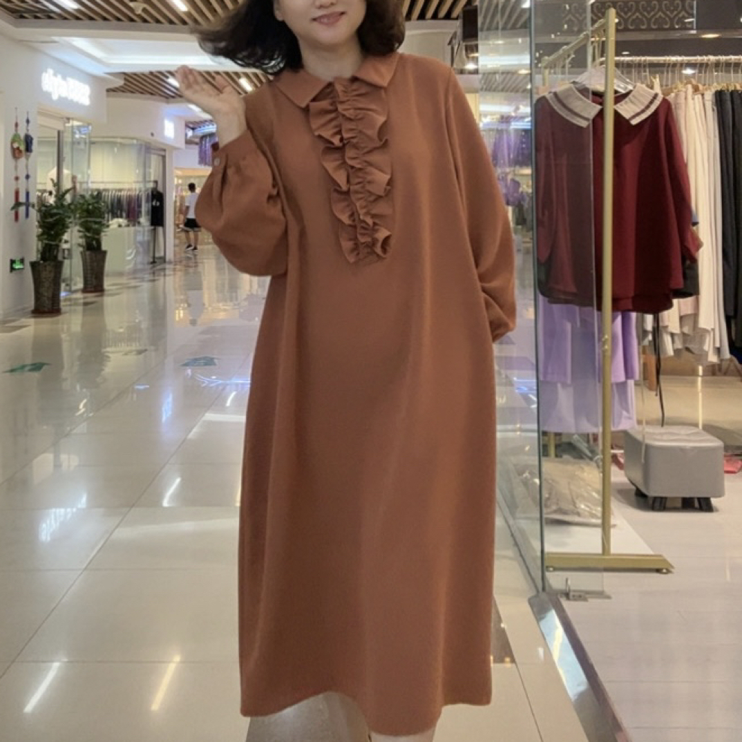 RUBY韩国正品大方显气质长袖连衣裙