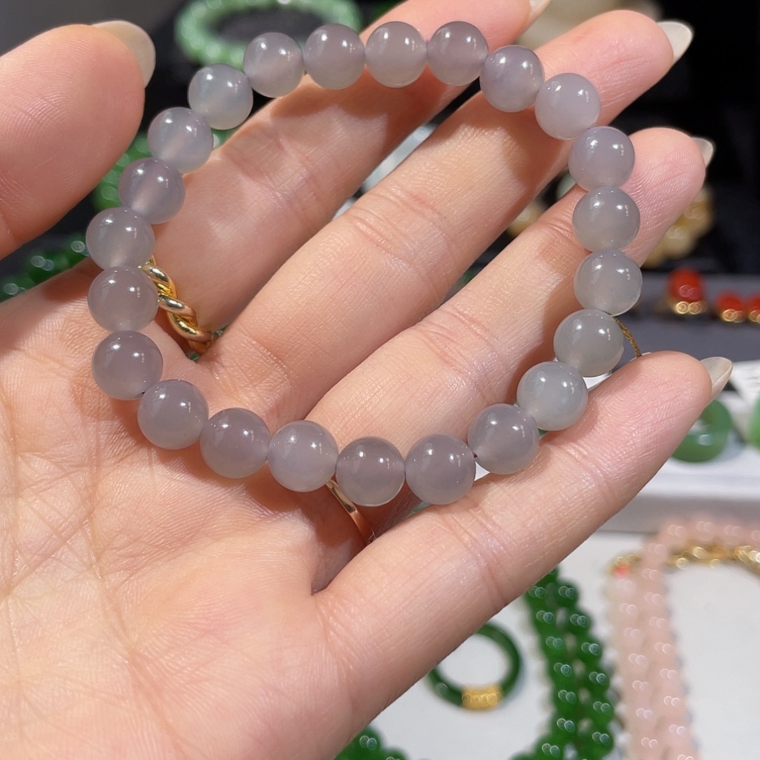 和田玉未镶嵌项链卡8浅紫