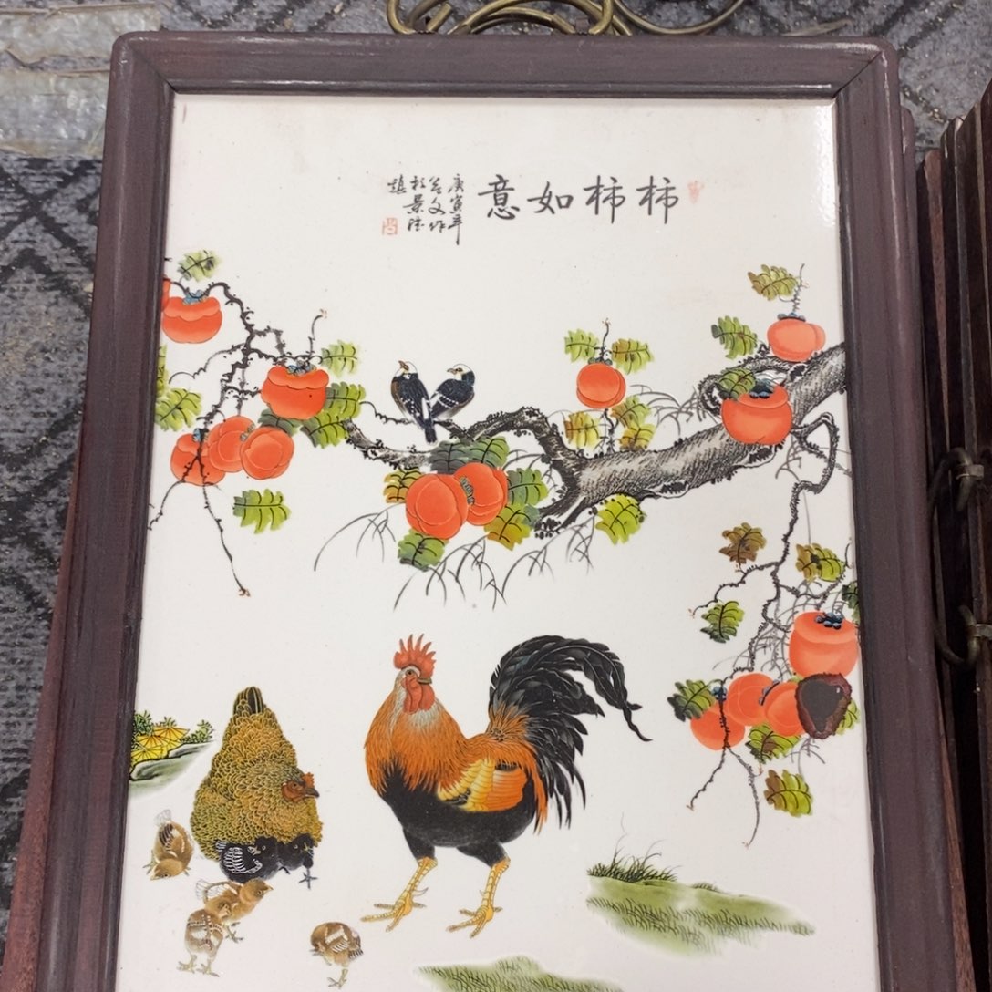 瓷片37*28 景德镇瓷板画柴窑烧制