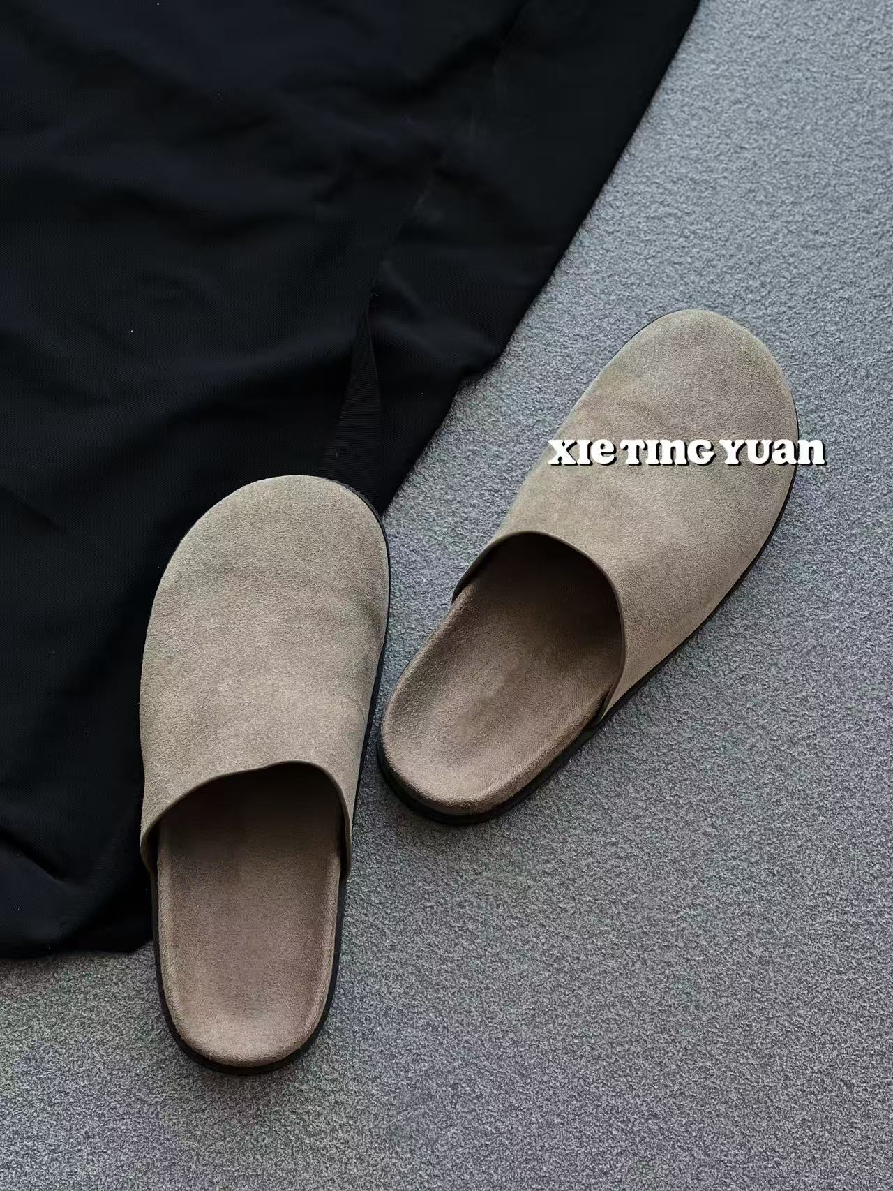 极简风勃肯包头半拖鞋休闲拖鞋1360