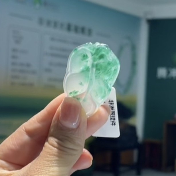 非洲翠冰飘花平安扣天然玉石独龙玉A货（多样性发货 拍一发一）